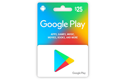 Google PlayCard 25 - Tarjeta $25 para Compras en Google PlayStore sin necesidad de tener tarjeta de crédito
